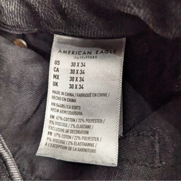 AMERICAN EAGLE x YOUNG MONEY Stacked Skinny Jeans 30 x 34 Black Long Inseam - Picture 3 of 6